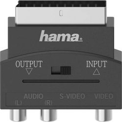 Przejściówka, adapter S-Video / Cinch Hama [1x złącze żeńskie S-Video - 3x złącze żeńskie RCA/cinch]  czarny