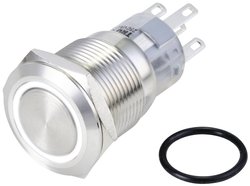 Przycisk wandaloodporny TRU COMPONENTS LAS1-AGQ-11ZE/W/24V/S TC-10090956, 20 mm, 250 V/AC, 3 A, 1 szt.