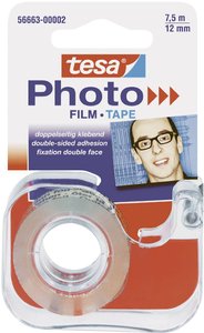 Tesa Photo Tape 7,5 m x 12 mm + Dispenser (D x S) 7.5 m x 12 mm tesa 56663-00002-00 przezroczysty  Photo Zawartość: 1 zest.