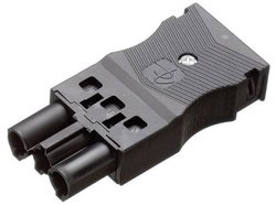 Złącze męskie sieciowe Adels-Contact  złącze żeńskie proste Łączna ilość styków: 2 + PE 16 A czarny AC 166 GBUPF/ 3 1 szt.