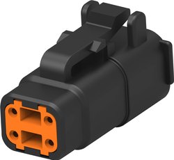 Obudowa złącza pin żeńskiego na kabel TE Connectivity DTMH06-4SA, wire-to-wire, piny: 4, 1 szt.