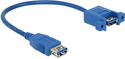 Przedłużacz USB 3.2 Gen 1 (USB 3.0) Delock 85111, [1x złącze żeńskie USB-A 3.2 Gen 1 (USB 3.0) - 1x złącze żeńskie USB-A 3.2 Gen 1 (USB 3.0)], 0.25 m, niebieski