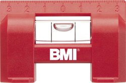 Plastikowa poziomica BMI ELEVEL z czerwonym gniazdem w blistrze Poziomica BMI 687070002M