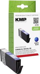 KMP Tusz Zamiennik Canon CLI-581PB XXL Niebieski  atrament KMP C115 1578,0242, 1 szt.