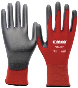 Cimco Skinny Touch grau/rot 141235 Nylon Rękawice robocze Rozmiar rękawic: 8, M EN 388    1 par(a)