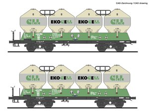 Wagon silos Roco 77006 H0 zestaw 2 wagonów silosowych ZSSK