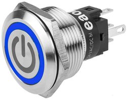 EAO 82-6151.1124.B002 Seria 82 Podświetlany przycisk Mom 22mm Niebieska wtyczka 24V Przycisk eao 82-6151.1124.B002, 22.30 mm, 1 szt.