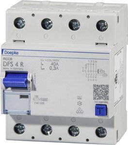 Wyłącznik różnicowoprądowy Doepke 09134911, 4 styki, 40 A, 0.03 A, 230 V, 400 V