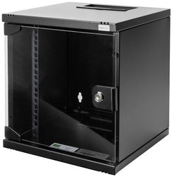 Obudowa naścienna Digitus 254 mm (10'') 6U 330x312x300 mm, kolor czarny (RAL 9005) Szafa rack wisząca 10'' Digitus DN-10-06U-B DN-10-06U-B, 1 szt.