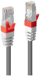 Kabel LAN LINDY 45350, 1 szt., RJ45, CAT 6a, SF/UTP, 0.30 m, szary