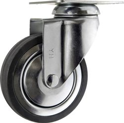 TOOLCRAFT TO-5137926 Kółko obrotowe gumowe 100 mm z płytką montażową  Maksymalne obciążenie: 80 kg