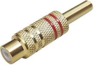 Złącze męskie RCA/Cinch BKL Electronic 0101202, złocony, złącze, proste, 4 szt.