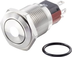 Przełącznik wciskany, wandaloodporny TRU COMPONENTS TC-GQ16-KF-11ZD/J/W/12V/S TC-7494792, 16 mm, 48 V/DC, 2 A, 1 szt.