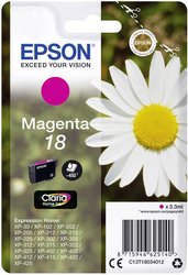 Epson atrament T1803, 18 tusz oryginalny  Magenta C13T18034012