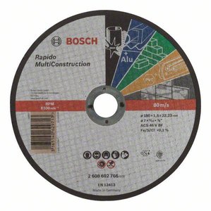 Tarcza tnąca prosta Rapido Multi Construction ACS 46 V BF, 180 mm, 1,6 mm Tarcza tnąca prosta Bosch Accessories  2608602766 180 mm 1 szt.