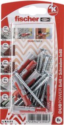 Fischer DUOPOWER 8x40 S K (8 szt.) wraz ze śrubą Zestaw kołków Fischer DUOPOWER 535215  1 zest.