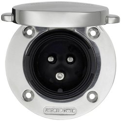 Gniazdo przyłączeniowe Shore Victron ze stali nierdzewnej z osłoną 16A / 250Vac (2p / 3w) Adapter ładowania Victron Energy Power Inlet SHP301602000
