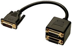 Przejściówka, adapter DVI LINDY 41215 LINDY DVI-D Splitterkabel, 2 Port, [1x złącze męskie DVI-D - 2x złącze żeńskie DVI 29-pin]
