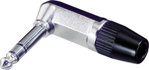 Złącze męskie jack 6,35 mm NYS208 Rean AV NYS208 złącze męskie kątowe Ilość styków: 3 stereo srebrny, czarny 1 szt.