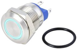 Przełącznik wciskany, wandaloodporny TRU COMPONENTS GQ12-AF-10E/J/B/24V/S TC-10090904, 13 mm, 48 V/DC, 2 A, 1 szt.