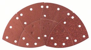 Zestaw arkuszy ściernych do szlifierek uniwersalnych, 25-częściowy, 11 otworów, 102 x 62 mm, 40 - 180 Papier ścierny do multinarzędzia, zestaw Bosch Accessories 2607017112 102 mm 1 zest.