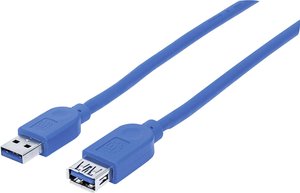 Kabel USB Manhattan, USB 3.2 Gen1 (USB 3.0), Złącze męskie USB-A, Złącze męskie USB-A, 1.00 m