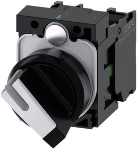 Przełącznik Siemens 3SU1100-2BF60-1MA0 pierścień przedni z tworzywa sztucznego czarny, biały 1 x 90 °  1 szt.