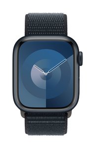 Apple Watch Series 9 GPS + Cellular 41 mm Aluminiowa obudowa Midnight z pętlą sportową Midnight Apple Watch Series 9 GPS + Cellular 41 mm Obudowa aluminiowa Sport Loop Północ