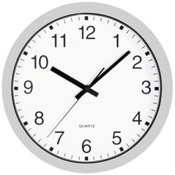 MXP301201-1 Kwarcowy Zegar ścienny 30 cm x 4 cm  srebrny