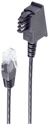Shiverpeaks BASIC-S kabel połączeniowy telefon wtyk TAE-F na wtyk RJ45, kabel routera DSL VDSL, czarny, 6 m DSL kabel Shiverpeaks BS12-09265, 1 szt.