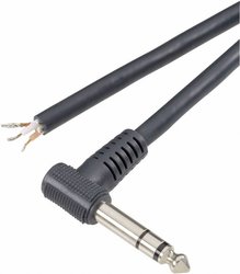Złącze męskie jack 6,35 mm TRU COMPONENTS 1578803, niklowany, złącze męskie kątowe, 1 szt.