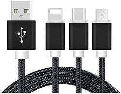 Kabel do ładowania USB REEKIN, Złącze męskie USB-A, Złącze męskie USB-C®, Złącze męskie USB Micro-B, Złącze męskie Lightning, 1.20 m