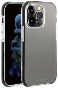 Vivanco Rock Solid Futerał backcase Apple iPhone 14 Pro Max przeźroczysty, czarny Ładowarka indukcyjna, Odporny na wstrząsy