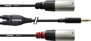 Przejściówka Cordial  [1x złącze męskie jack 3,5 mm - 2x złącze męskie XLR] 1.80 m