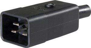 Złącze męskie IEC AS Schwabe 62084, styki: 2, 230 V, 10 A, 1 szt.