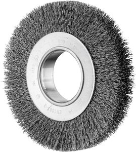 PFERD Szczotka okrągła POS szeroka, niezwiązana, RBU 150 150 x 25 mm, zmienny otwór, drut stalowy Ø 0,30 do szlifierki stołowej 1  43701209 1 szt.