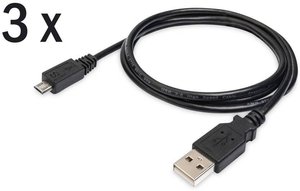 Kabel USB Digitus AK-870900-010-S, USB 2.0, Złącze męskie USB-A, Złącze męskie USB Micro-B, 1.00 m