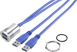 Gniazdo do zabudowy USB A 3.0 TRU COMPONENTS USB-22 92007P89, 1.50 m, 1 szt.