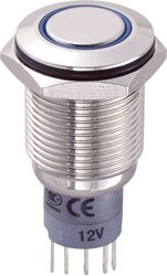 Przycisk wandaloodporny chwilowy TRU COMPONENTS LAS2GQF-11E/B/12V/N/P, 1 x wł/(wł), IP67, 1 szt.