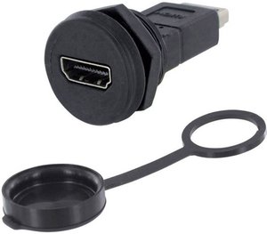 Adapter HDMI encitech 1310-1033-01, złocony, adapter do wbudowania, 1 szt.