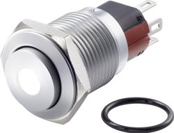 Przełącznik wciskany, wandaloodporny TRU COMPONENTS TC-GQ16-KH-11ZD/J/W/12V/C TC-7494956, 16 mm, 48 V/DC, 2 A, 1 szt.
