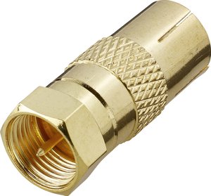 Adapter F-coax [złącze męskie F - złącze żeńskie antenowe 75 Ω] złoty Renkforce