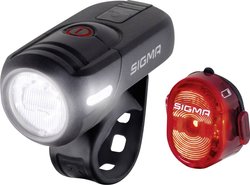 Sigma Zestaw oświetlenia rowerowego AURA 45 / Nugget Set LED akumulatorowe czarny