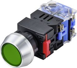 Przycisk TRU COMPONENTS LAS0-L-11/G/12V TC-9428112, 22 mm, 250 V, 5 A, 1 szt.