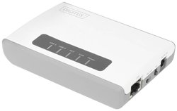 Wielofunkcyjny serwer sieciowy Digitus Wireless 300N 2-portowy, USB2.0, sieciowy koncentrator USB, serwer druku Sieciowy serwer wydruku Digitus DN-13024 USB-A, LAN (10/100 MBit/s), WLAN 802.11 b/g/n
