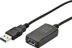 Kabel USB Digitus DA-73104, USB 3.2 Gen1 (USB 3.0), Złącze męskie USB-A, Złącze żeńskie USB-A, 5.00 m