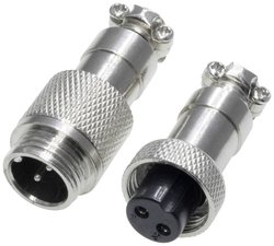 Złącze męskie okrągłe 453546, styki:2, 250 V/AC, 4 A, 1 zest.