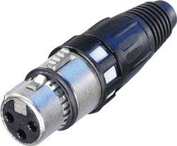 Złącze męskie XLR NC3FXCC Neutrik NC3FXCC złącze żeńskie proste Ilość styków: 3  srebrny 1 szt.