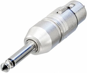Adapter złącze żeńskie XLR na złącze męskie Jack 6,35 mm mono Neutrik, NA2FP