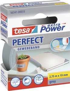 tesa extra Power® Perfect taśma tekstylna — do wymagających zastosowań wewnętrznych i zewnętrznych, maksymalna siła klejenia, odporna na warunki atmosferyczne Taśma materiałowa tesa® extra Power 56341-00033-03, 1 szt.
